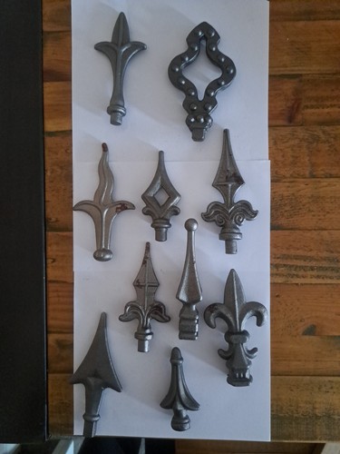 Steel railheads finials - steel,