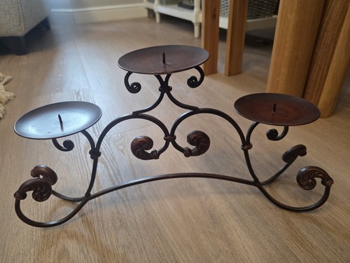 Vintage wrought iron - wrought, 3-candle