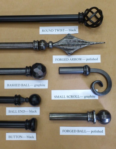 Wrought iron curtain poles - iron,