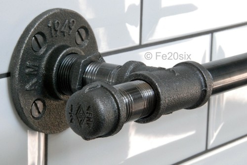 Wrought iron curtain pole - iron,