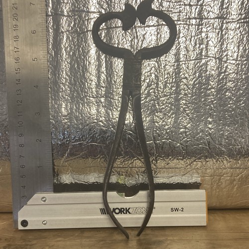 Antique wrought iron tongs - antique,