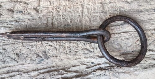 Antique iron ring wrought - on,
