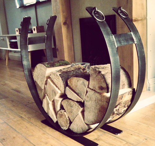 Wrought iron log - iron, holder,