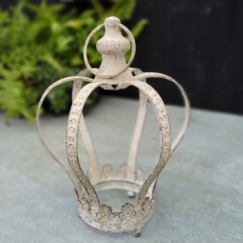 Large cream wrought iron crown - wrought,