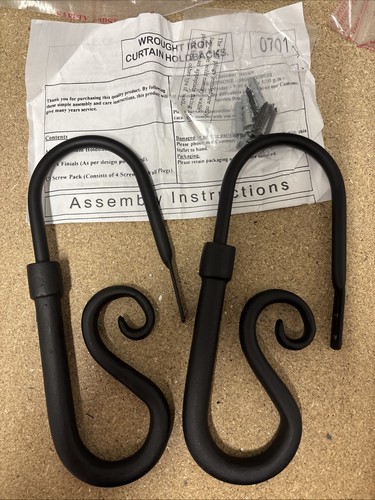 Pair black wrought iron - of,