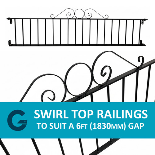 Swirl top wrought iron - swirl,