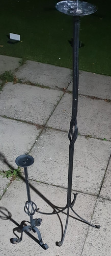Pair black wrought iron - pair,