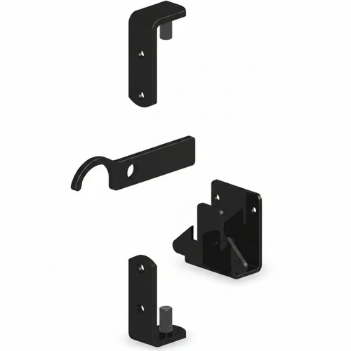 Black wrought iron gate hinge - black,