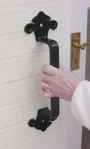 Wrought iron handrail grab - iron,